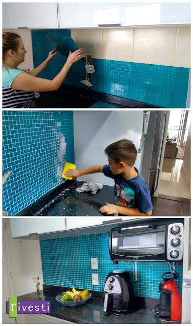 Viviani e Bruno, mãe e filho: família que instala pastilhas Rivesti unida permanece unida